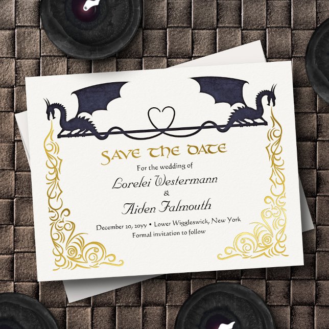 Fantasy Dragon Wedding Save the Date Card (Creator Uploaded)