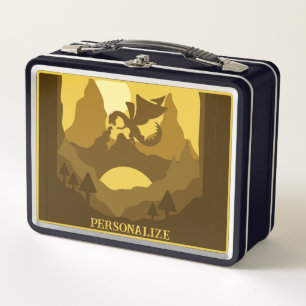 Fantasy Dragon Wings Mountain Personalised Metal Lunch Box