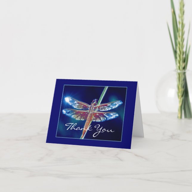 Fantasy Dragonfly Thank You Card (Front)