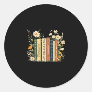 Fantasy Drama Tragedy Book Floral Subtle Anti-trum Classic Round Sticker