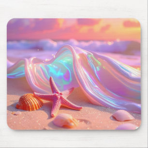 Fantasy Dream Beach With Beautiful Pink Starfish Mouse Mat
