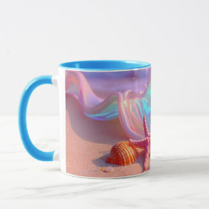 Fantasy Dream Beach With Beautiful Pink Starfish Mug