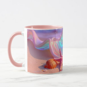Fantasy Dream Beach With Beautiful Pink Starfish Mug
