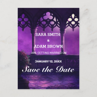 Fantasy East Arabian Nights Balcony Save the Date Announcement Postcard