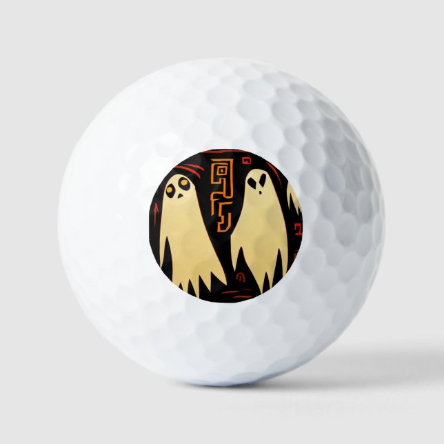 Fantasy Egyptian Ghosts Halloween (2) Golf Balls (Front)