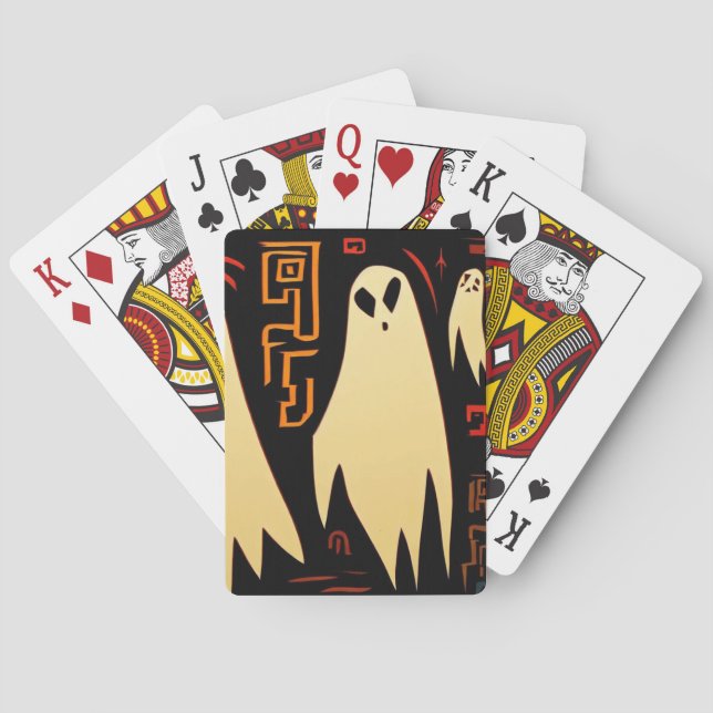Fantasy Egyptian Ghosts Halloween (2) Playing Cards (Back)