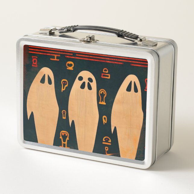 Fantasy Egyptian Ghosts Halloween (4) Metal Lunch Box (Front)