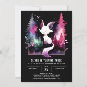 Fantasy Elegant Cat Birthday  Invitation