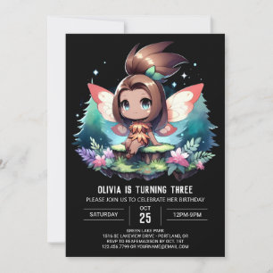 Fantasy Elegant Fairy Birthday Invitation
