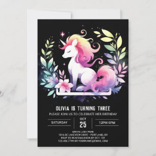 Fantasy Elegant Horse Birthday Invitation