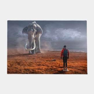 Fantasy Elephant and Man Doormat