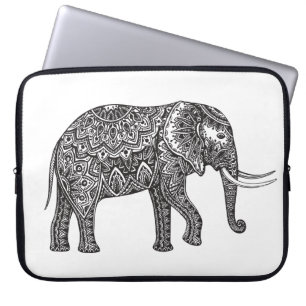 Fantasy Elephant Doodle Laptop Sleeve