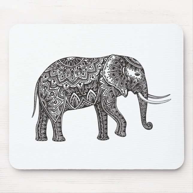 Fantasy Elephant Doodle Mouse Mat (Front)