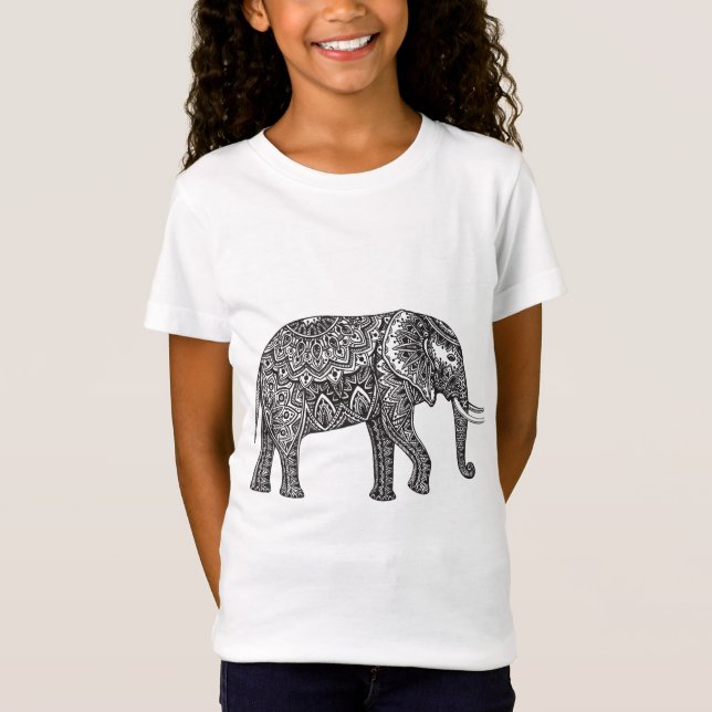 Fantasy Elephant Doodle T-Shirt (Front)