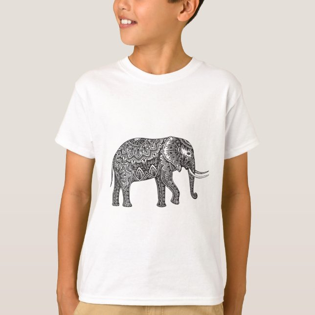 Fantasy Elephant Doodle T-Shirt (Front)