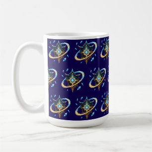Fantasy Emblem with Floating Blades – Magical Ener Coffee Mug