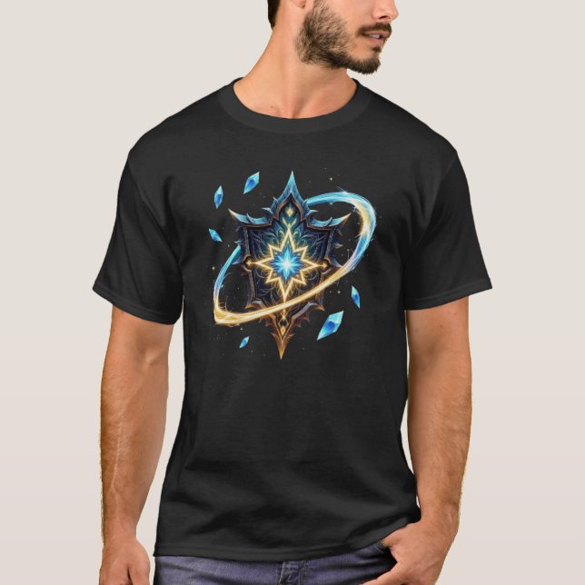 Fantasy Emblem with Floating Blades – Magical Ener T-Shirt (Front)