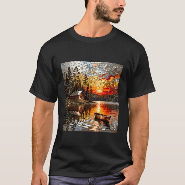Fantasy Embossed Metal Landscape T-Shirt (Front)