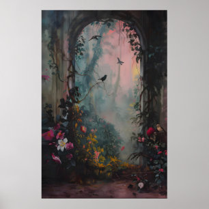 Fantasy Enchanted Fairy Forest Paradise Jungle Art Poster
