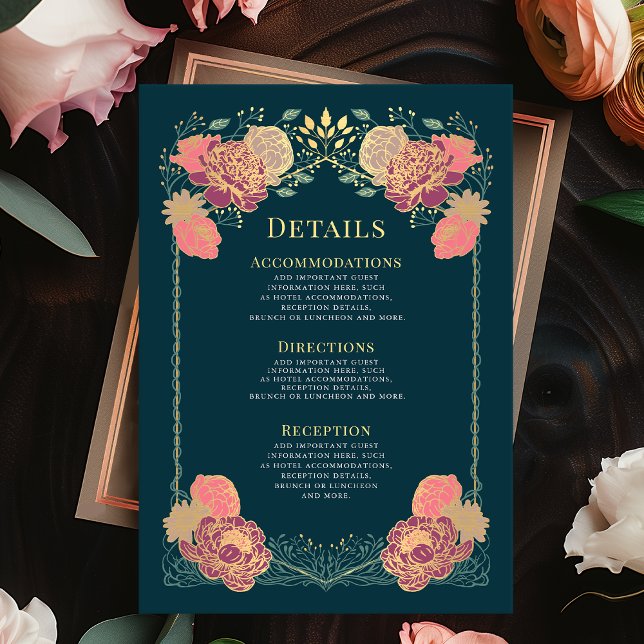 Fantasy Enchanted Floral Garden Wedding Details Enclosure Card (Creator Uploaded)