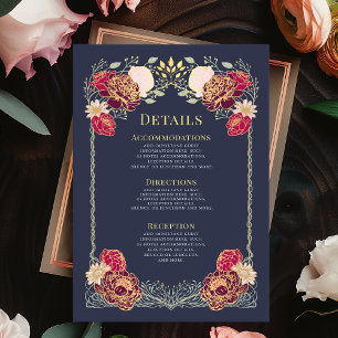 Fantasy Enchanted Floral Garden Wedding Details Enclosure Card