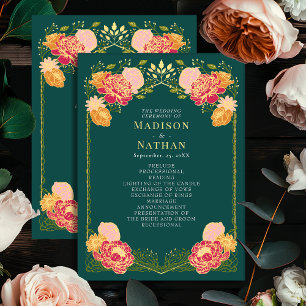 Fantasy Enchanted Floral Garden Wedding Program Programme