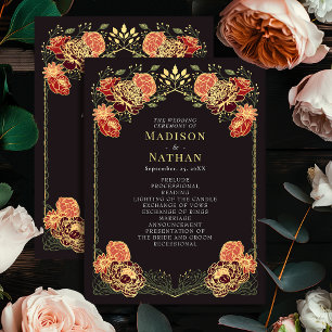 Fantasy Enchanted Floral Garden Wedding Program Programme