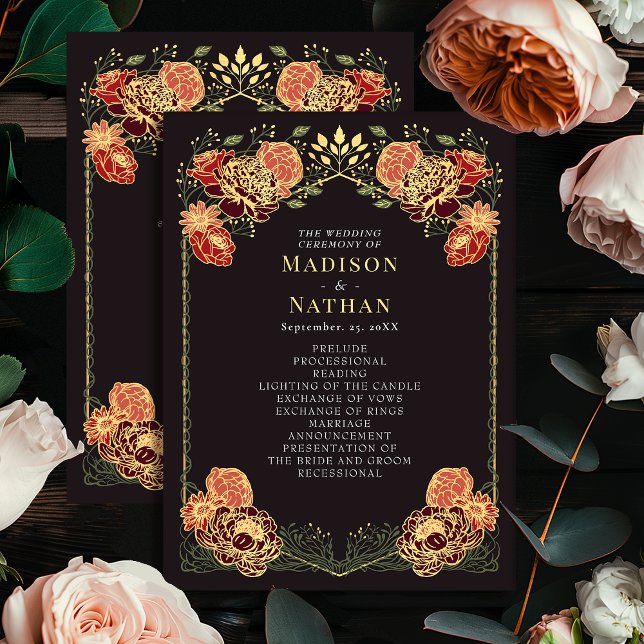 Fantasy Enchanted Floral Garden Wedding Program Programme (Creator Uploaded)