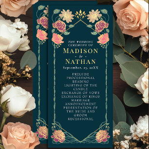 Fantasy Enchanted Floral Garden Wedding Programme