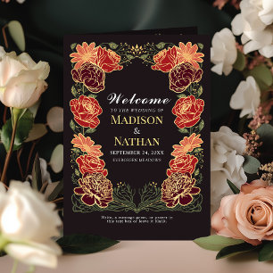 Fantasy Enchanted Floral Garden Wedding Programme