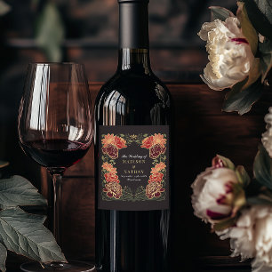 Fantasy Enchanted Floral Garden Wedding  Wine Label