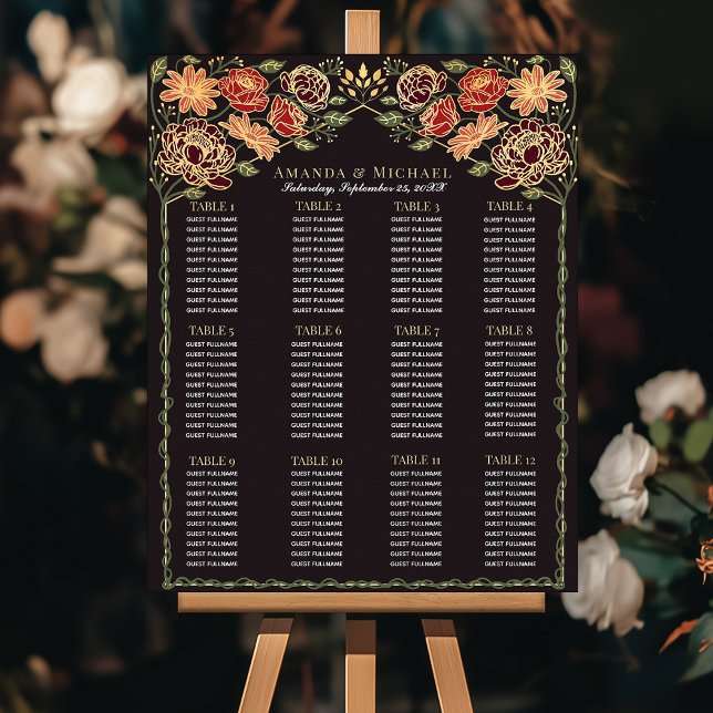 Fantasy Enchanted Floral Wedding Seating Chart (Creator Uploaded)