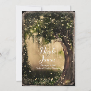 Fantasy Enchanted Love Forest Vintage Wedding Invitation