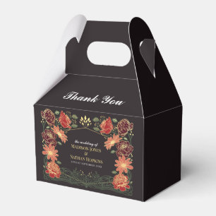 Fantasy Enchanted Red Floral Garden Wedding Favour Box