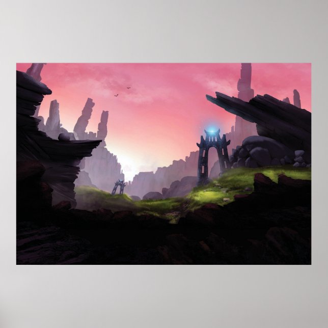 Fantasy epic valley print. poster (Front)