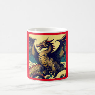 Fantasy European Dragon - Woodcut 1 Coffee Mug