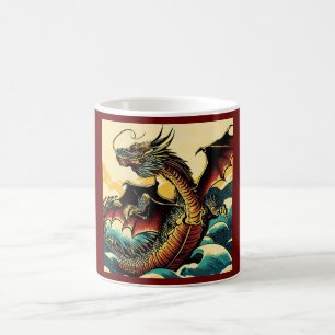 Fantasy European Dragon - Woodcut 2 Coffee Mug