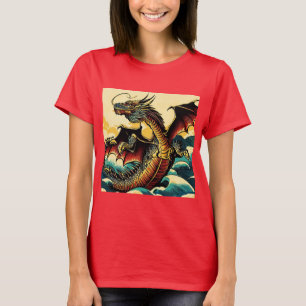 Fantasy European Dragon - Woodcut 2 T-Shirt