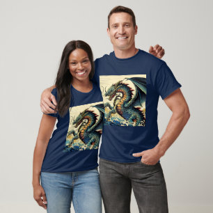 Fantasy European Dragon - Woodcut 4 T-Shirt