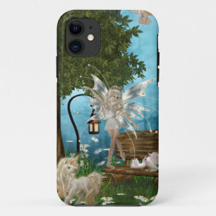 Fantasy Faerie in Unicorn Garden iPhone 11 Case