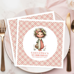 Fantasy Fairy Blush Pink 1st Birthday Party Napkin