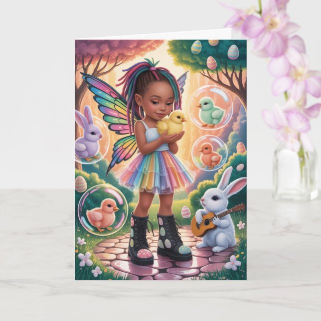 Fantasy Fairy Easter Card Enchanted Spring  (Orchid)