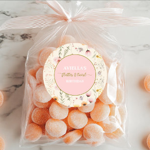 Fantasy Fairy Flutter and Twirl Wildflower Classic Round Sticker