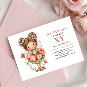 Fantasy Fairy Girl Birthday Pink Pastel invitation