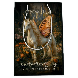 Fantasy Fairy Horse Orange Butterfly Wings Medium Gift Bag