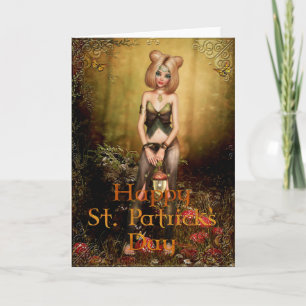 Fantasy Fairy in the Woods St. Patrick's Day Card