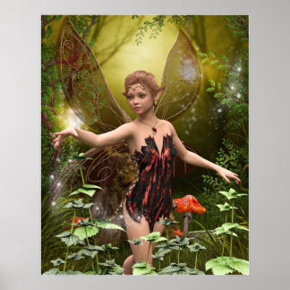 Fantasy Fairy in Woodland Poster
