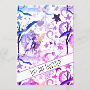 *~* Fantasy Fairy Moon Sky  Baby Shower Invitation