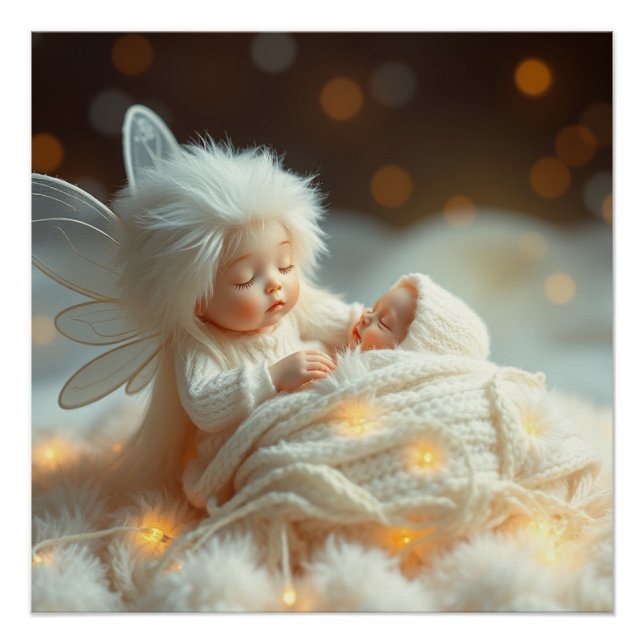 Fantasy Fairy Mother and Baby Art Poster (Front)