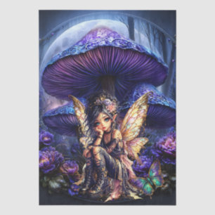 Fantasy Fairy Mushrooms & Butterfly Decoupage Tissue Paper